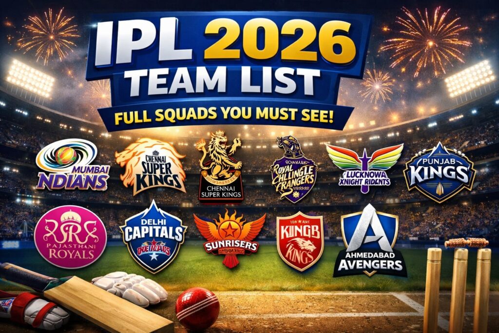 ipl 2026 team list